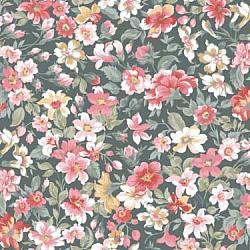 La Fleur Packed Floral Green Flannel