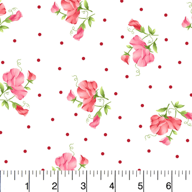 Sweet Pea Little Sweet Peas White Flannel - 11" Remnant