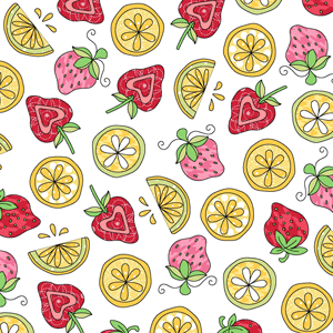 Lil Sprout Flannel Too! Strawberries Lemons - 20" Remnant