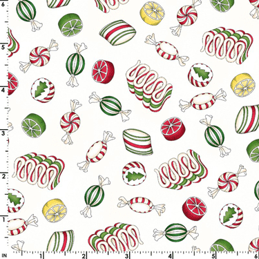 FQ Single - Christmas Joys Candy White Flannel