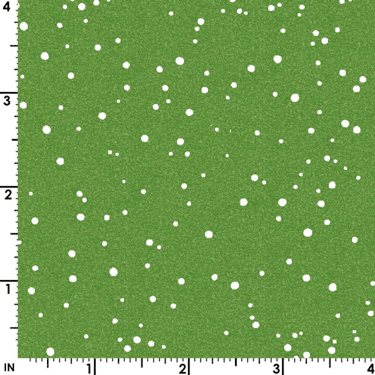 FQ Single - Christmas Joys Snowfall Green Flannel
