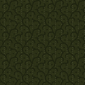 Heritage Woolies Stitched Scroll Green Flannel MASF9423-G