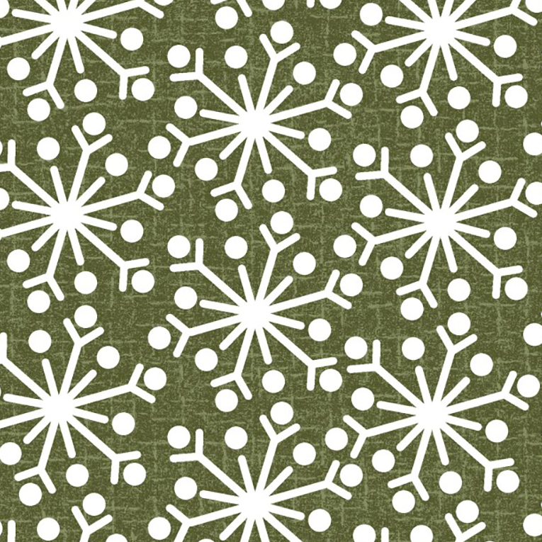 Snowdays Snowflake Green Flannel