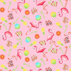 Comfy Flamingos and Flip Flops Flannel - 19" Remnant