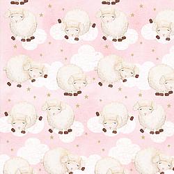 Comfy Sleepy Sheep Pink Flannel