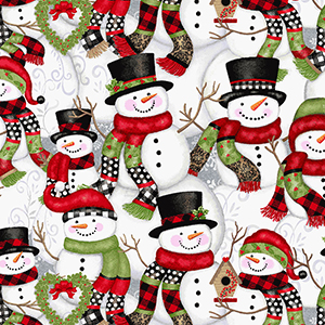 Snow Place Like Home Packed Snowmen Flannel F5703-09