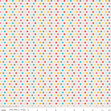 Girl Crazy Dot Cream Flannel F3825 - 16" Remnant