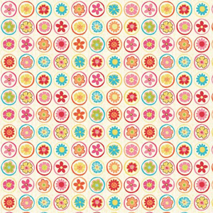 FQ Single - Happy Flappers Circles Cream Flannel
