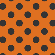 Medium Dots Orange Black - 12" Remnant