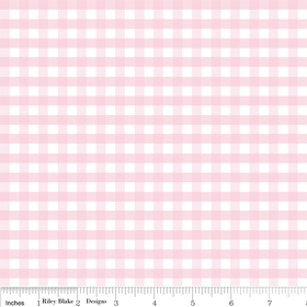 Riley Blake Gingham Pink - 13" Remnant