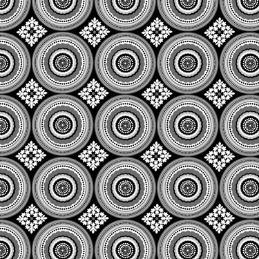 Parisian Medallion Black Flannel - 33" Remnant