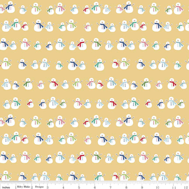 Cozy Christmas Snowman Yellow - 32" Remnant