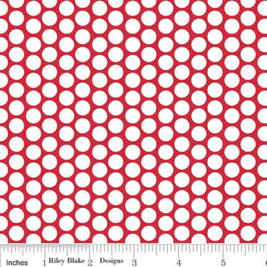 Riley Blake Honeycomb Dot Red - 17" Remnant