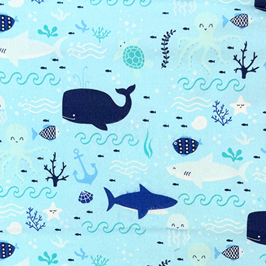 FQ Single - LFB Sea Creatures Flannel