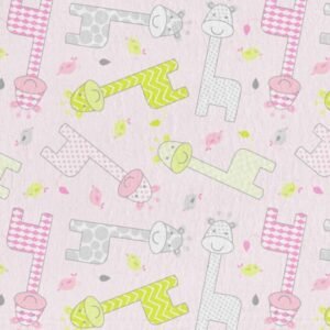 Baby Giraffe Pink Nursery Flannel