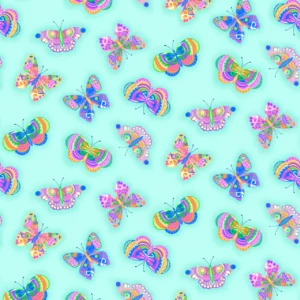 Comfy Butterflies on Aqua - 17" Remnant