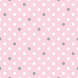 Mia Dot White Gray on Pink Flannel