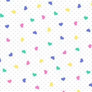 FQ Single - Comfy Hearts Pastel Flannel