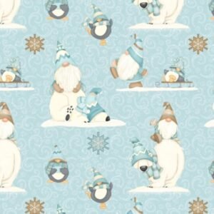 I Love Sn'Gnomies Polar Bear Gnome Blue Flannel