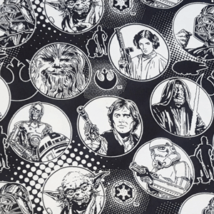 FQ Single - Star Wars Circles in Black Flannel