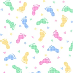 Comfy Footprint Pastel Flannel - 12" Remnant