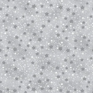 Comfy Stars Gray Tonal Flannel - 9" Remnant