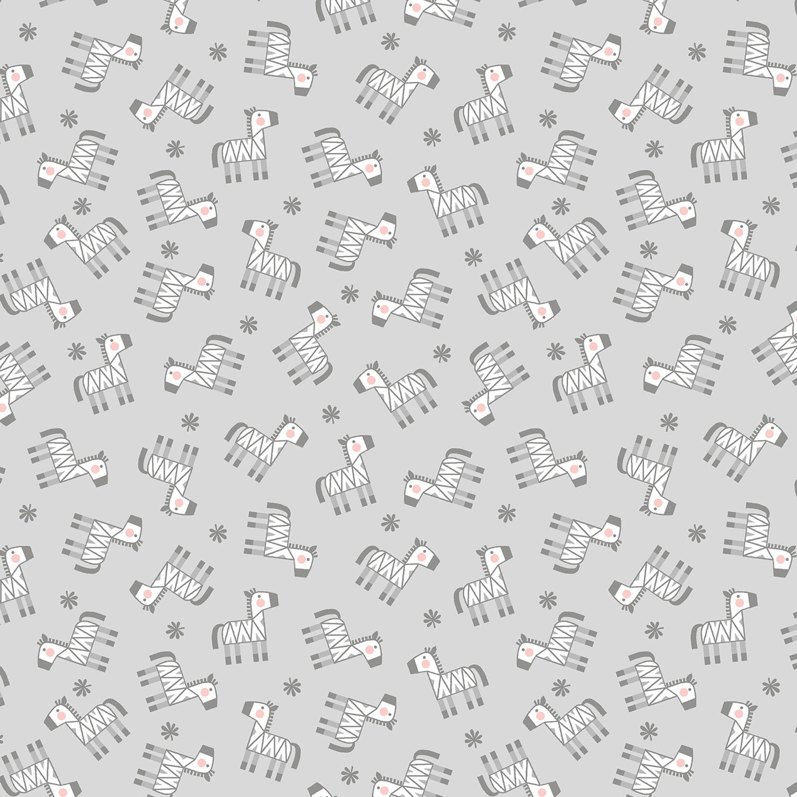 Snuggle in the Jungle Zebra Gray Flannel