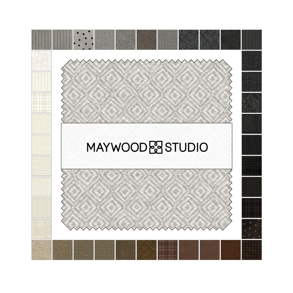 5" Charm Pack - Neutrals Woolies Flannel by Maywood Studio