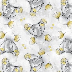 FQ Single - Sleepytime Elephant Gray Nursery Flannel