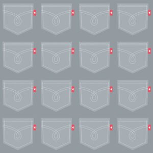Down on the Farm Pockets Gray Flannel F10626