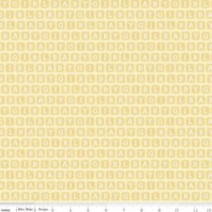 Baby Girl Blocks Yellow Flannel F13334