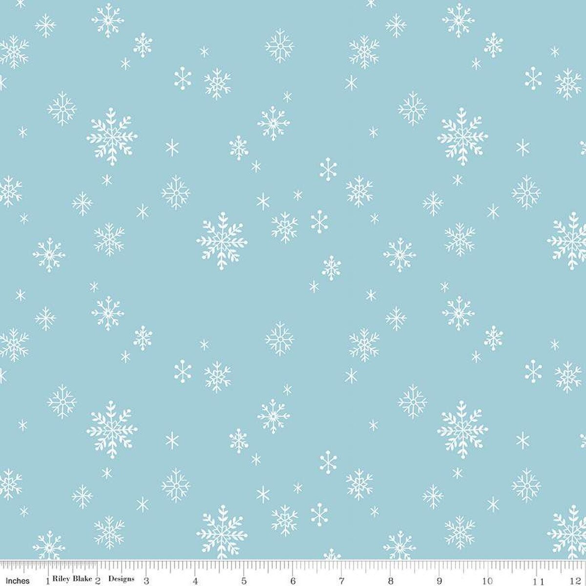 Northern Lights Let it Snow Sky Blue Flannel F15004