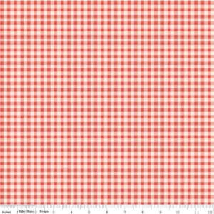 The Tale of Peter Rabbit Gingham Red Cream Flannel F15318