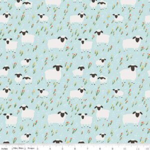Little Lambs Blue Flannel F16027