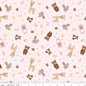 Baby Girl Animal Toss Pink Flannel F17501