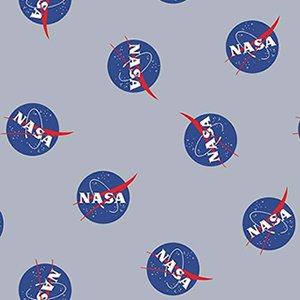 NASA Logo Toss Gray Flannel - 14" Remnant