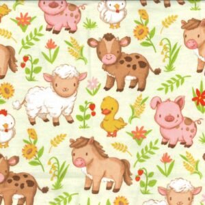 Farmyard Babies Flannel - 23" Remnant