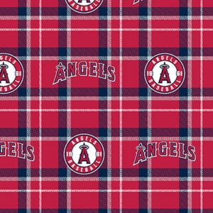 MLB Los Angeles Angels Plaid Licensed - 20" Remnant