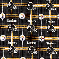 NFL Steelers Yellow Plaid on Black Licensed Flannel