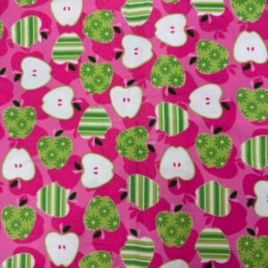 Apples on Pink Flannel