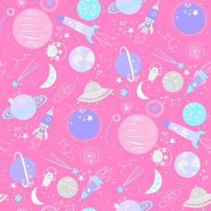 Playtime Flannel Outer Space Pink MASF10450-P