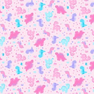 Playtime Flannel Dinosaurs Pink MASF10452-P