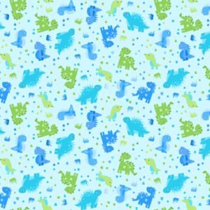Playtime Flannel Dinosaurs Aqua MASF10452-Q
