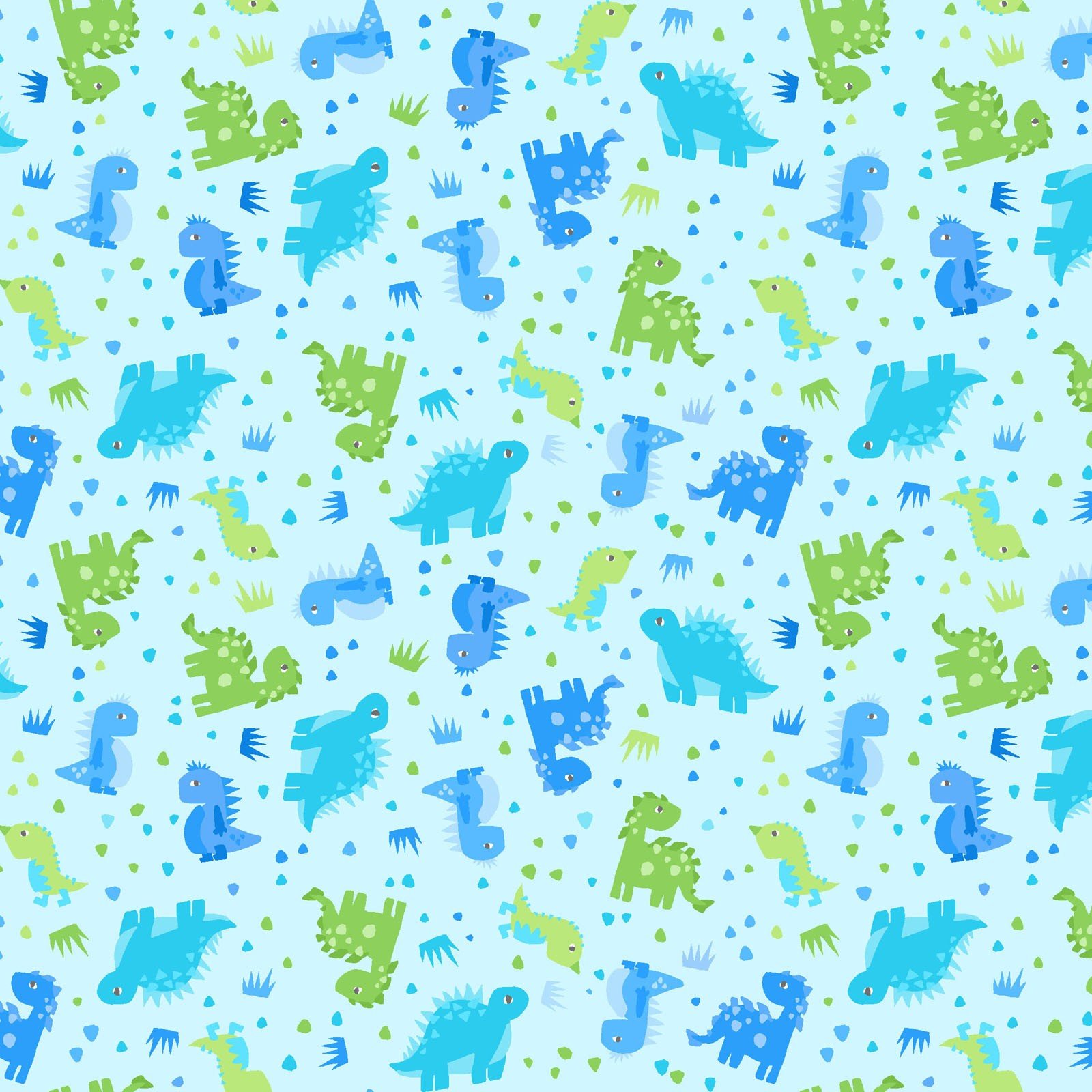 Playtime Flannel Dinosaurs Aqua MASF10452-Q
