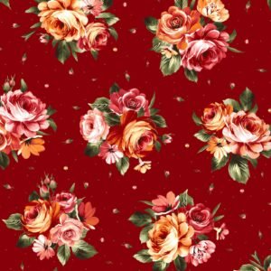 Harvest Rose Bouquet Red Flannel MASF10631-R