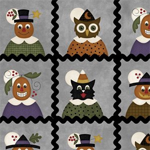 Happy Jacks Friends in Squares Gray Flannel MASF9400-K