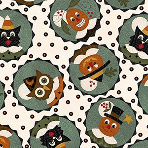 Happy Jacks Friends in Circles Cream Flannel MASF9401-E
