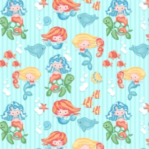 Comfy Mermaid Dolphin Sea Turtle Flannel
