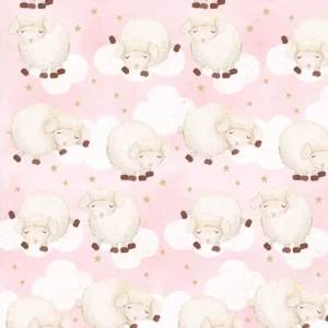 Comfy Sleepy Sheep Pink Flannel - 15" Remnant