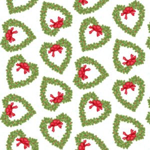 Snow Place Like Home Heart Wreath Light Gray Flannel F5709-06